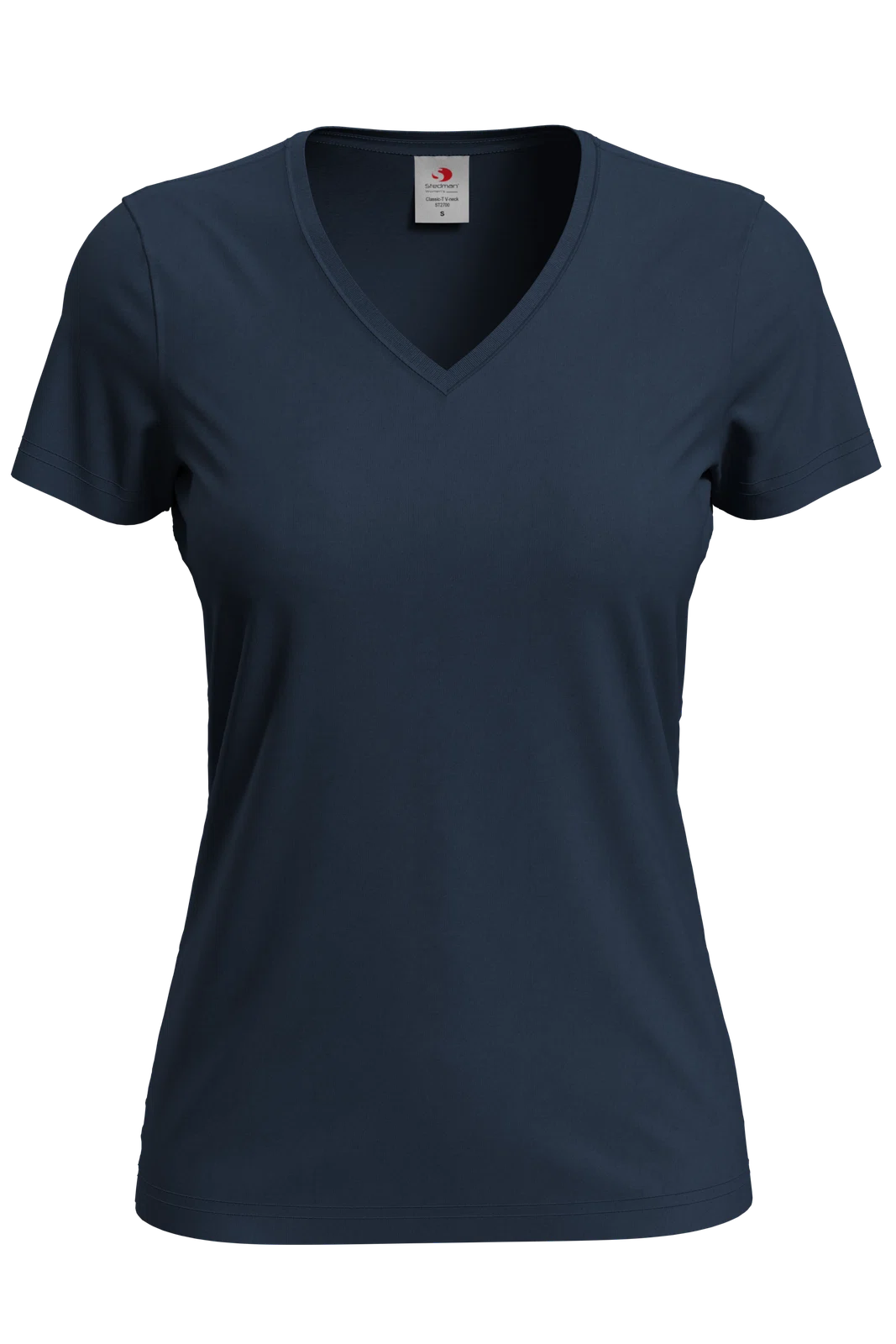 T-shirt Damski Klasyczny Dekolt V S279 - Blue Midnight