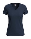 T-shirt Damski Klasyczny Dekolt V S279 - Blue Midnight