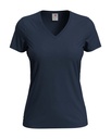 T-shirt Damski Klasyczny Dekolt V S279 - Blue Midnight