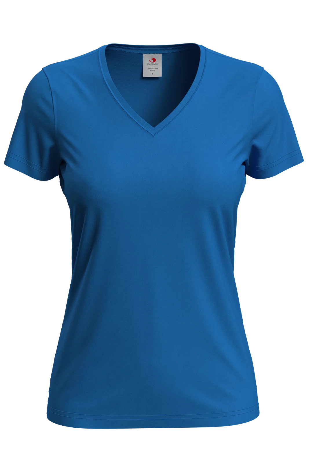 T-shirt Damski Klasyczny Dekolt V S279 - Bright Royal
