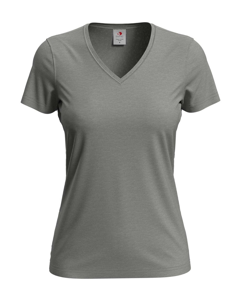 T-shirt Damski Klasyczny Dekolt V S279 - Grey Heather