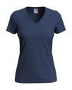 T-shirt Damski Klasyczny Dekolt V S279 - Navy Blue