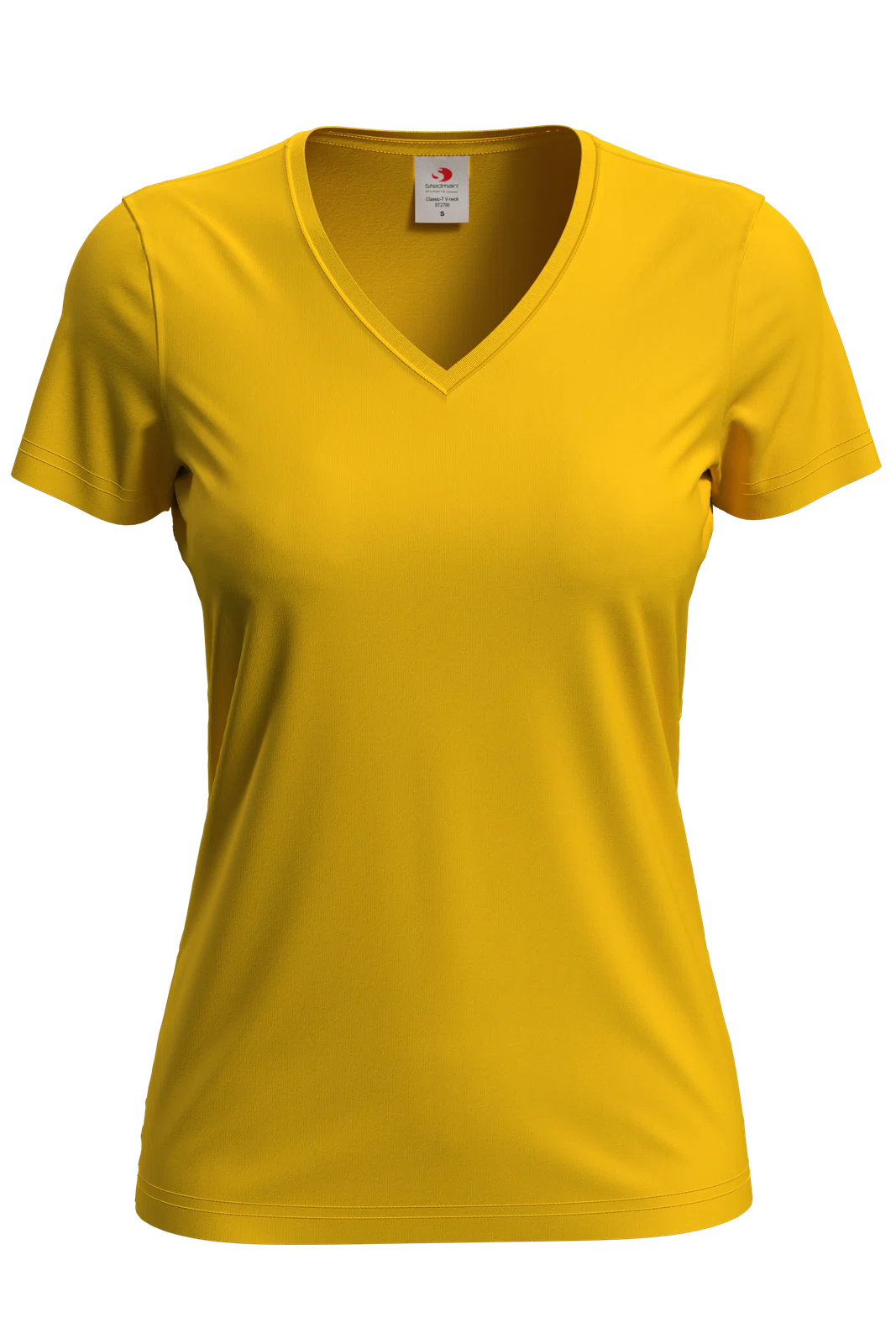T-shirt Damski Klasyczny Dekolt V S279 - Sunflower Yellow