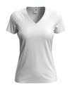 T-shirt Damski Klasyczny Dekolt V S279 - White