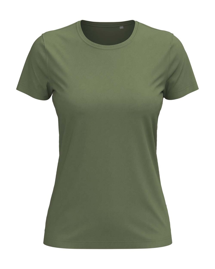 T-shirt Damski Klasyczny Bawelniany S141 - Military Green