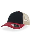 Czapka Trucker 5-panelowa Bawelniana z Siateczka AT527 - Navy & Burgundy & Beige