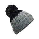 Czapka Dzianinowa Dwukolorowa z Pomponem CB437 - Light Grey & Black