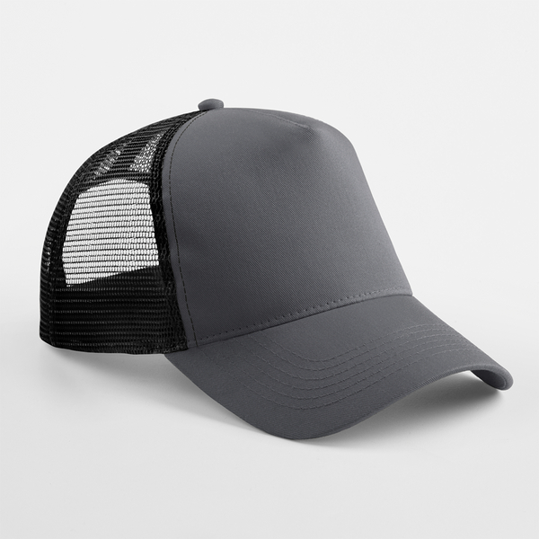 Czapka Trucker Snapback 5-Panelowa z Siatką CB640 - Graphite Grey & Black