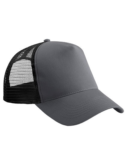 Czapka Trucker Snapback 5-Panelowa z Siatka CB640 - Graphite Grey & Black