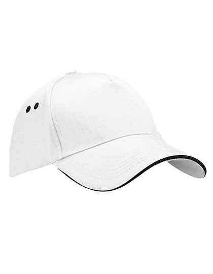 Czapka 5-panelowa Bawełniana CB15C - White & Black