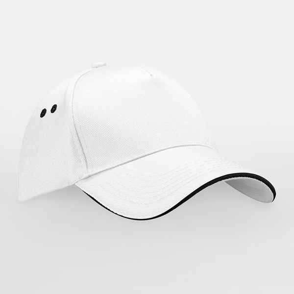 Czapka 5-panelowa Bawelniana CB15C - White & Black