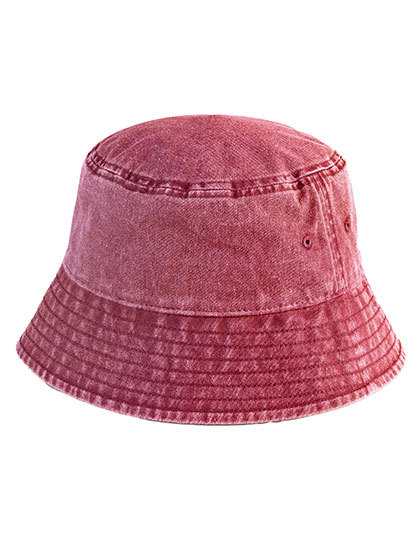 Kapelusz Bucket Denim Vintage CB688 - Vintage Red