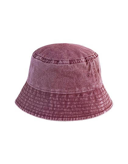 Kapelusz Bucket Denim Vintage CB688 - Vintage Red