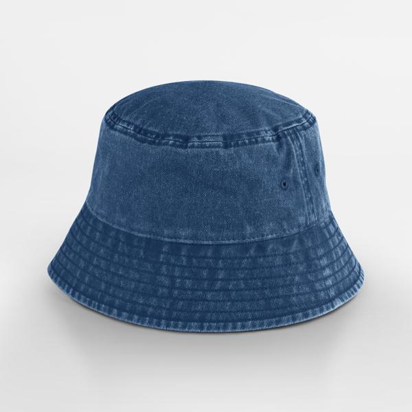 Kapelusz Bucket Bawelniany Vintage Ochrona UV CB688B - Vintage Denim