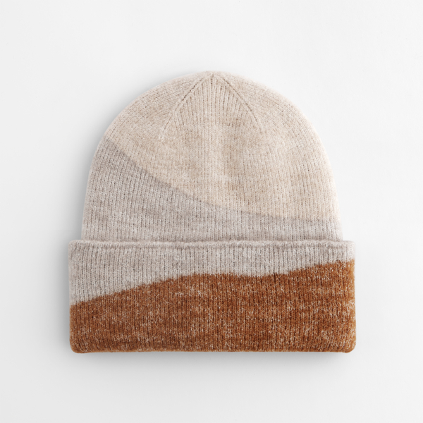 Modna czapka beanie CB532 - Oatmeal & Natural Stone & Biscuit