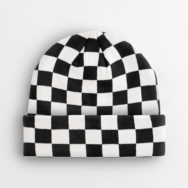 Stylowa czapka beanie CB531 - Black & Soft White