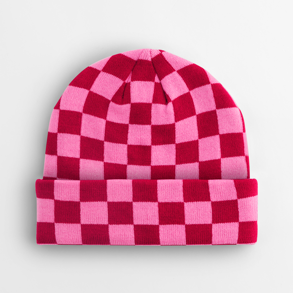 Stylowa czapka beanie CB531 - Classic Red & True Pink