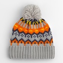 Czapka Beanie Klasyczna Fair Isle z Pomponem CB528 - Glacier Grey