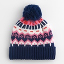 Czapka Beanie Klasyczna Fair Isle z Pomponem CB528 - Snow Blossom