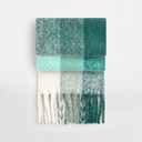 Szalik Oversize Miekki Puszysty z Recyklingu w Kratke CB494R - Green Check