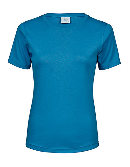 T-shirt Damski Slim Interlock Bawełna Organiczna TJ580N - Ocean Blue