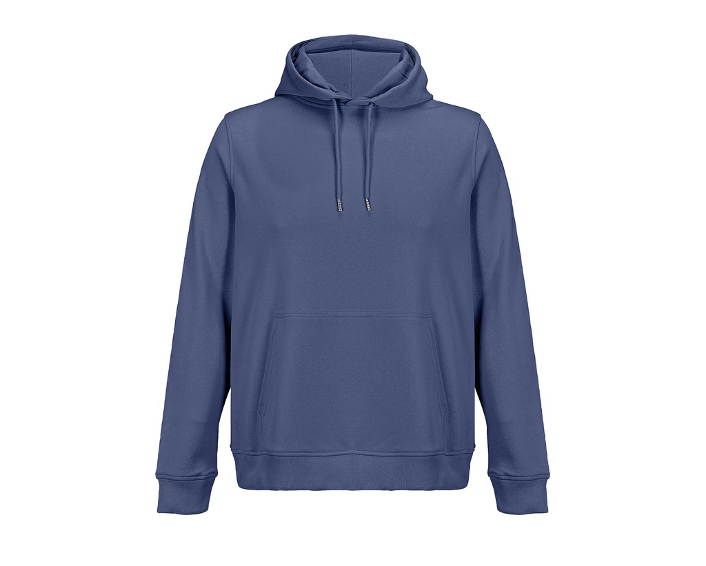 Bluza Z Kapturem Kieszenia Kangurka Bawełna Organiczna L04232 - Denim