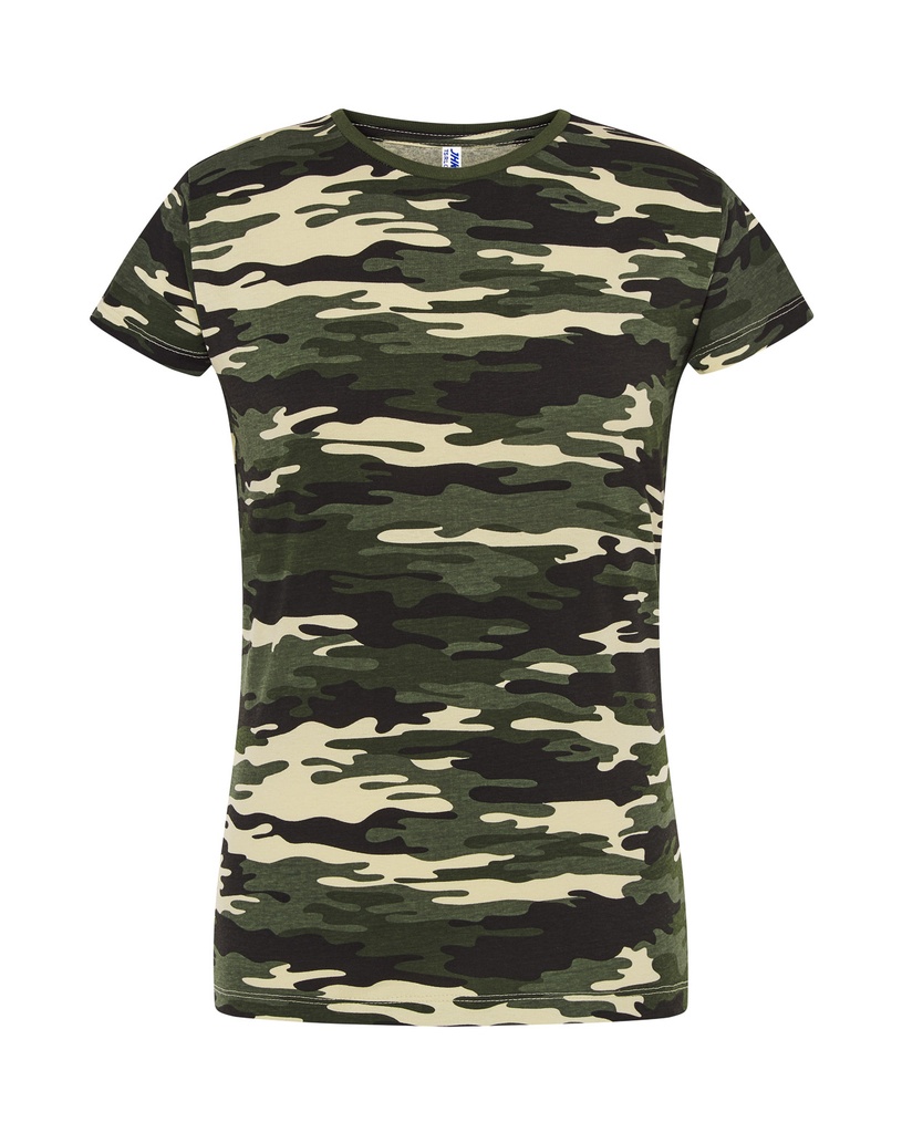 Damski t-shirt slim JHK152 - Camouflage