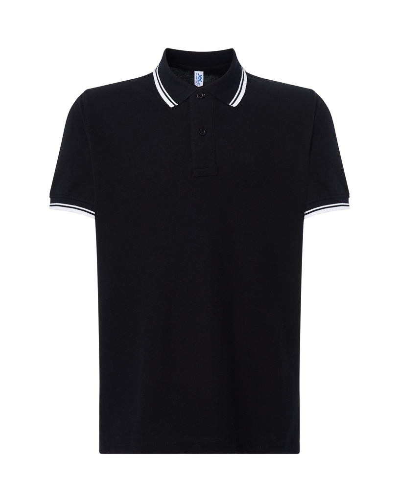 Koszulka Polo Klasyczna Bawelniana Pika JHK510 - Black & White