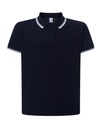 Koszulka Polo Klasyczna Bawełniana Pika JHK510 - Navy & White