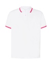 Koszulka Polo Klasyczna Bawelniana Pika JHK510 - White & Red