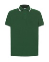 Koszulka Polo Klasyczna Bawelniana Pika JHK510 - Bottle Green & White