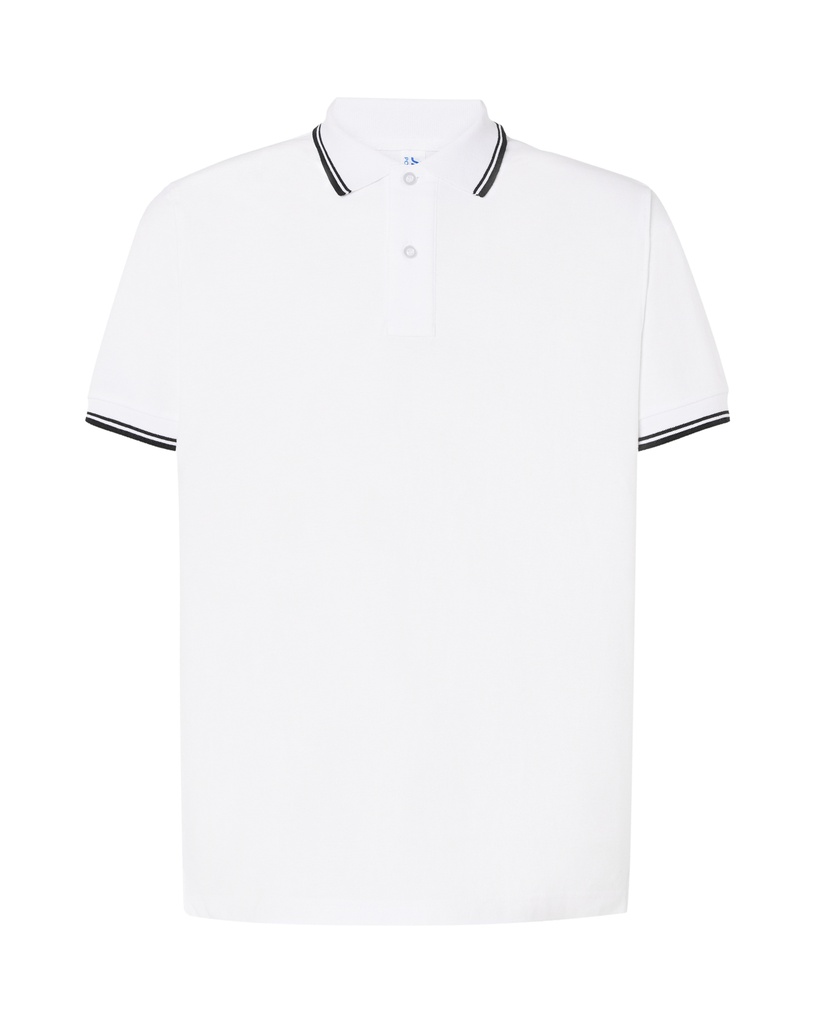 Koszulka Polo Klasyczna Bawelniana Pika JHK510 - White & Black