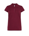 Koszulka Polo Damska Slim Bawełniana Pique JHK511 - Burgundy