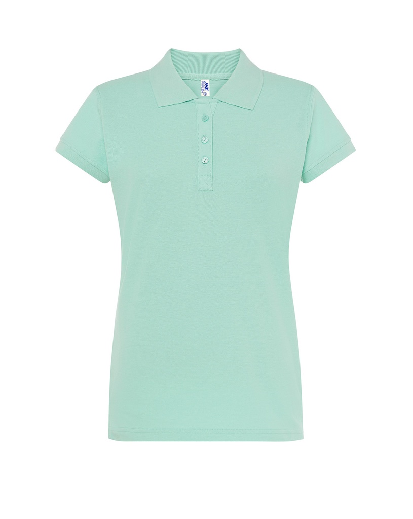Koszulka Polo Damska Slim Bawelniana Pique JHK511 - Mint Green