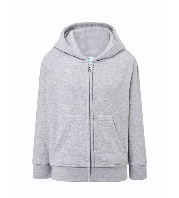 Bluza z kapturem dziecięca na zamek JHK425 - Ash Melange