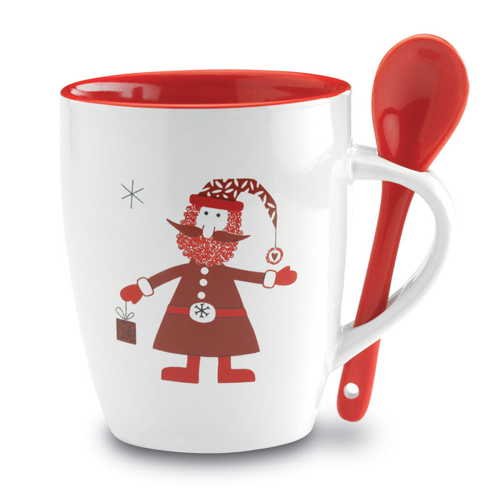 Kubek z lyzeczka 250ml CX1304-99 - Wielokolorowy