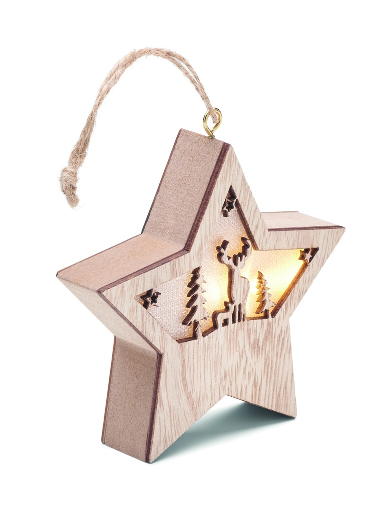 Gwiazda z MDF z lampka CX1527-40 - Drewna