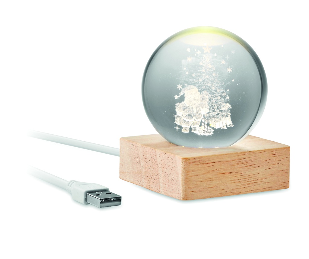 Swiateczna szklana kula LED CX1541-40 - Drewna