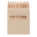 Komplet 12 kredek w pudelku IT1047-01 - Brazowy