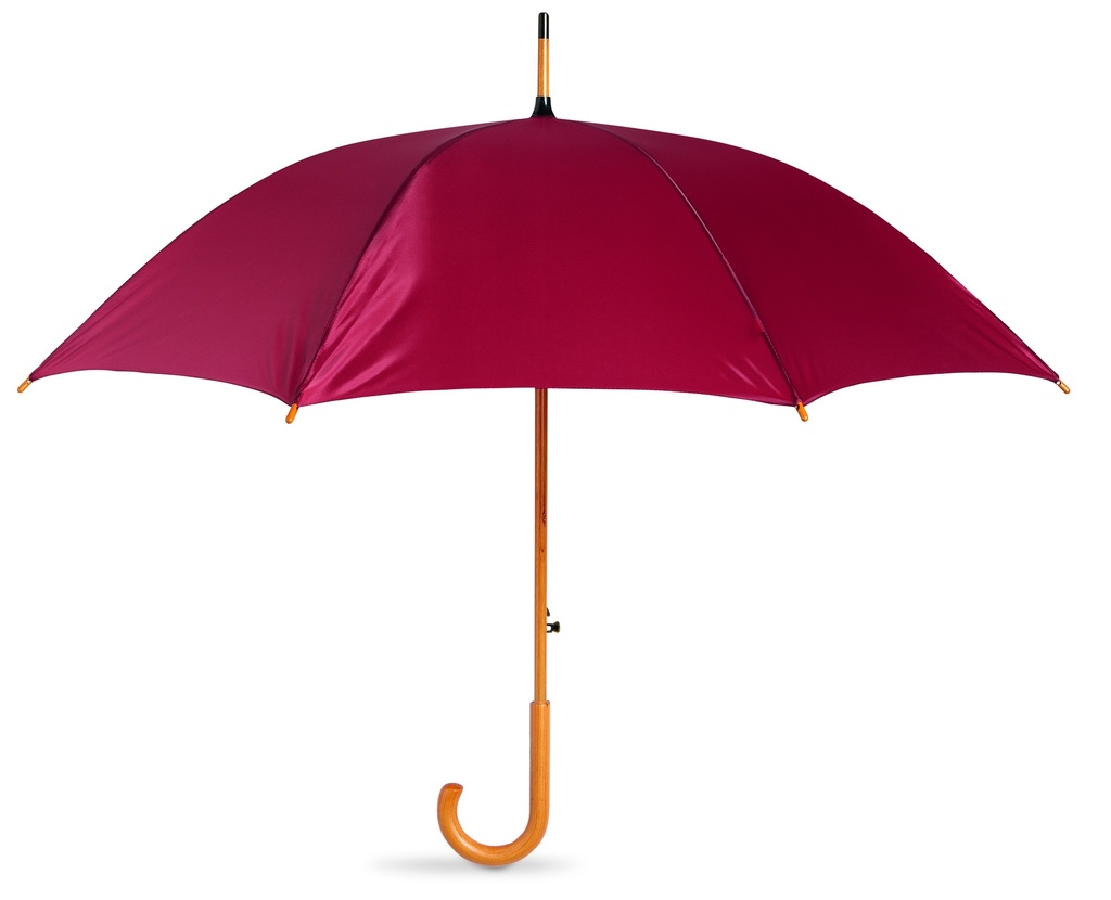 Parasol z drewniana raczka KC5131-02 - Burgund