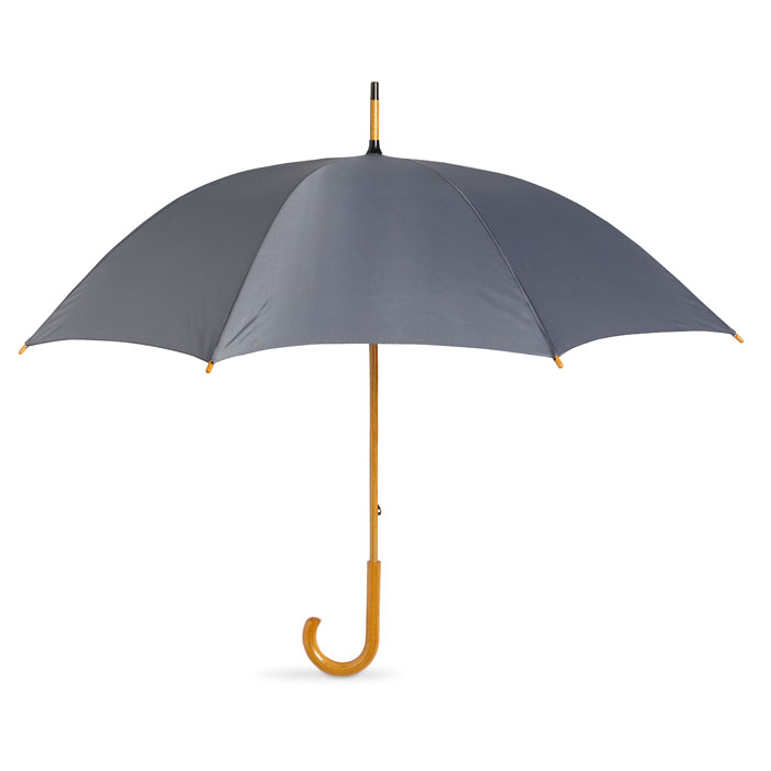 Parasol z drewniana raczka KC5132-07 - Szary