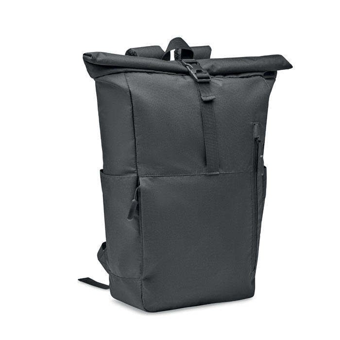 300D RPET plecak typu rolltop MO2051-03 - Czarny