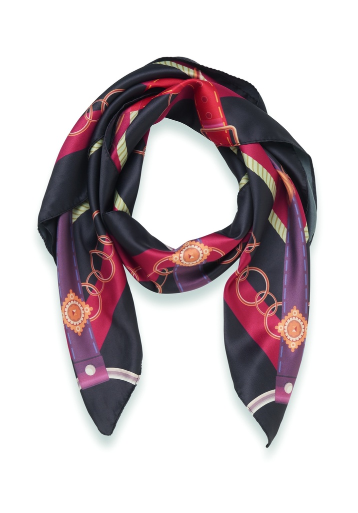 Szal z poliestru z recyklingu MO2074-03 - Czarny