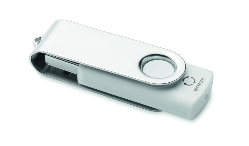 USB 16G z ABS z recyklingu MO2080-06 - Bialy