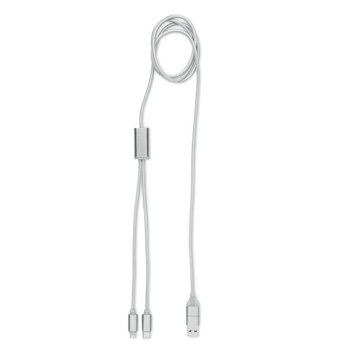 Dlugi kabel do ladowania 2w1 MO2081-14 - Srebrny