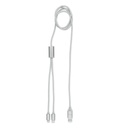 Dlugi kabel do ladowania 2w1 MO2081-14 - Srebrny
