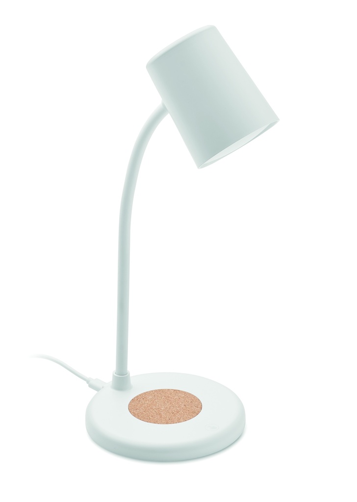 Lampa z ladowarka i glosnikiem MO2124-06 - Bialy