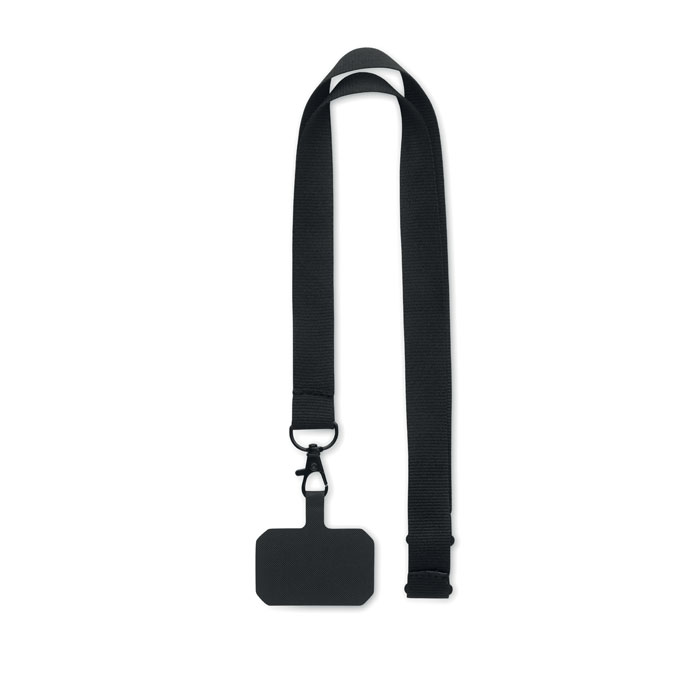 Smycz z uchwytem na telefon MO2120-03 - Czarny