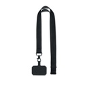 Smycz z uchwytem na telefon MO2120-03 - Czarny