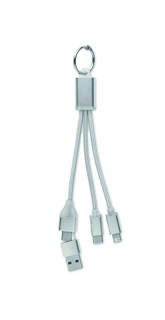 Kabel ładujący 4 w 1 typu C - Srebrny